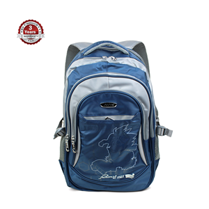 Polyester Backpack for Men - Gray and Blue - 0525BPK