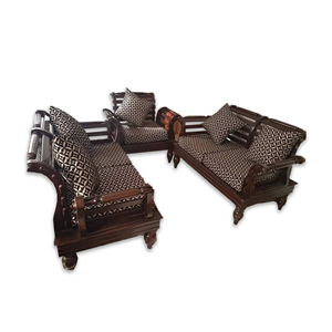 Mehegoni Wood Sofa Set - 5 Seats - Chocolate - 908