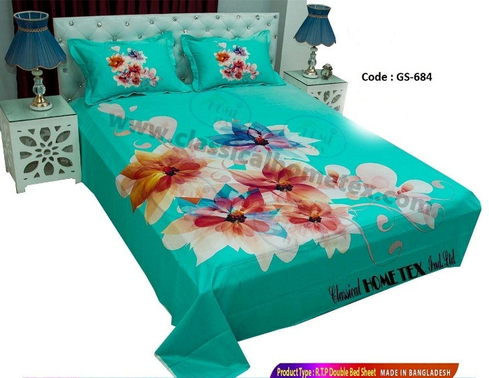 Bed Sheet Combo set-1 pcs bed sheet size – 7.50 Feet X 8.50 Feet + 2 Pcs Pillow cover size 20 inch X 20 Inch. Code GS-684