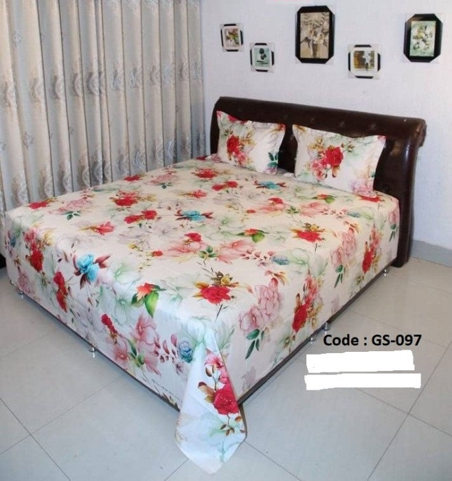 Bed Sheet Combo set-1 pcs bed sheet size – 7.50 Feet X 8.50 Feet + 2 Pcs Pillow cover size 20 inch X 20 Inch. Code GS-097