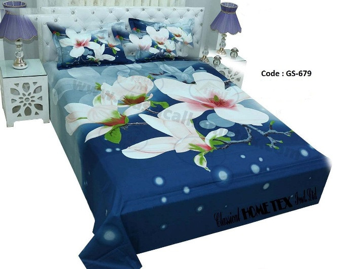Bed Sheet Combo set-1 pcs bed sheet size – 7.50 Feet X 8.50 Feet + 2 Pcs Pillow cover size 20 inch X 20 Inch. Code GS-679