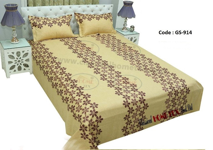 Bed Sheet Combo set-1 pcs bed sheet size – 7.50 Feet X 8.50 Feet + 2 Pcs Pillow cover size 20 inch X 20 Inch. Code GS-914