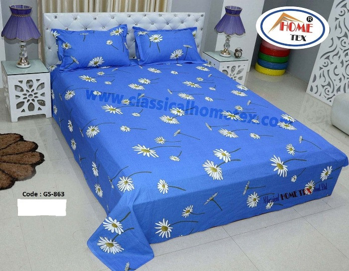 Bed Sheet Combo set-1 pcs bed sheet size – 7.50 Feet X 8.50 Feet + 2 Pcs Pillow cover size 20 inch X 20 Inch. Code GS-863
