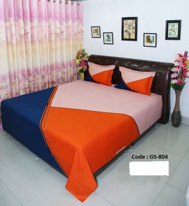 Bed Sheet Combo set-1 pcs bed sheet size – 7.50 Feet X 8.50 Feet + 2 Pcs Pillow cover size 20 inch X 20 Inch. Code GS-804