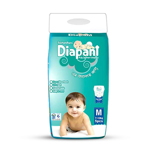 Bashundhara Diapant Baby Diaper M (7-12 kg) - 5 Pieces