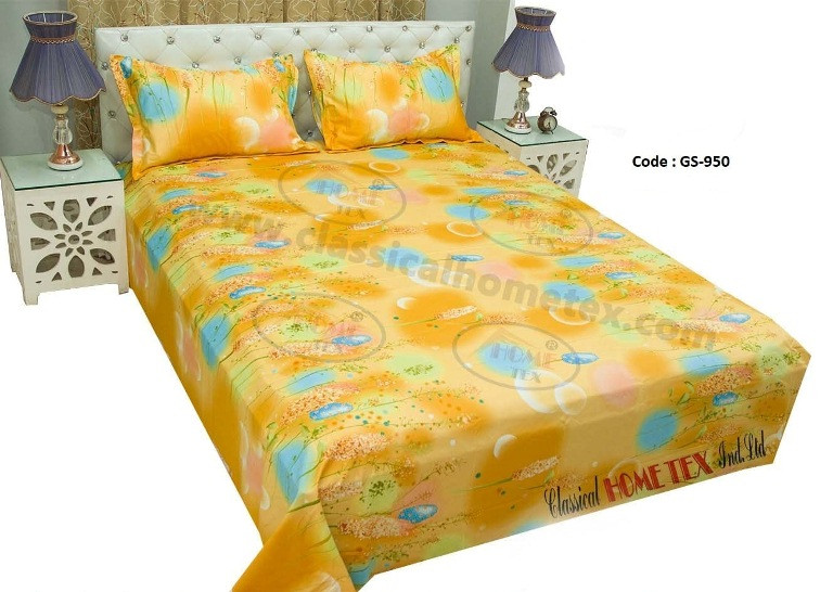 Bed Sheet Combo set-1 pcs bed sheet size – 7.50 Feet X 8.50 Feet + 2 Pcs Pillow cover size 20 inch X 20 Inch. Code GS-950