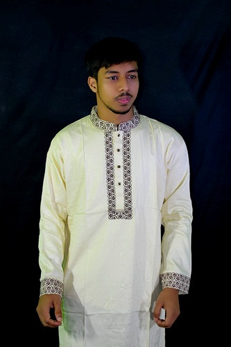 Panjabi- Fine cotton with embroidery. Code-AF