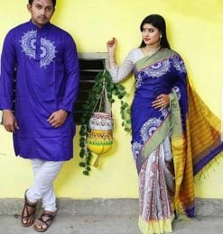 Couple Saree Half Silk with Panjabi (4)