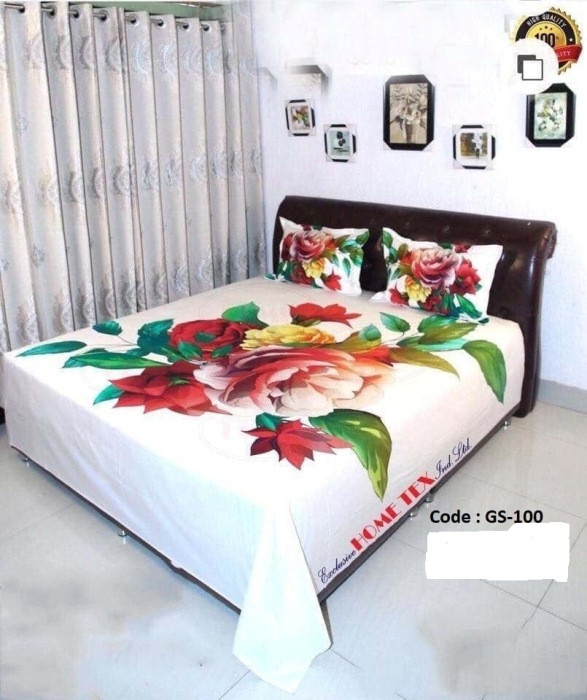 Bed Sheet Combo set-1 pcs bed sheet size – 7.50 Feet X 8.50 Feet + 2 Pcs Pillow cover size 20 inch X 20 Inch. Code GS-100