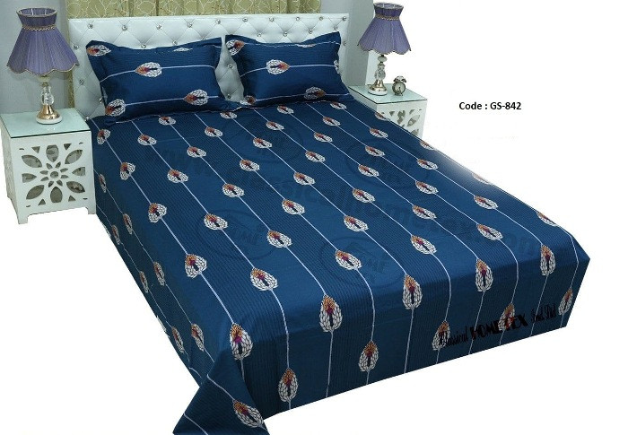 Bed Sheet Combo set-1 pcs bed sheet size – 7.50 Feet X 8.50 Feet + 2 Pcs Pillow cover size 20 inch X 20 Inch. Code GS-842