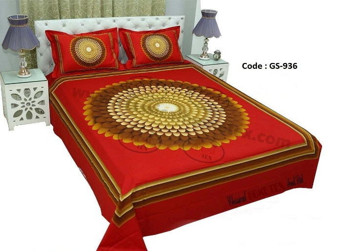 Bed Sheet Combo set-1 pcs bed sheet size – 7.50 Feet X 8.50 Feet + 2 Pcs Pillow cover size 20 inch X 20 Inch. Code GS-936
