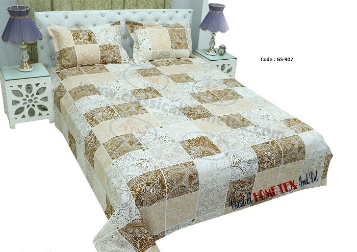 Bed Sheet Combo set-1 pcs bed sheet size – 7.50 Feet X 8.50 Feet + 2 Pcs Pillow cover size 20 inch X 20 Inch. Code GS-907