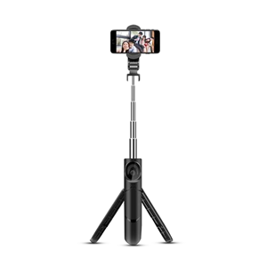 Stainless Steel XT-02 3 In 1 Bluetooth Tripod - Black - DN10