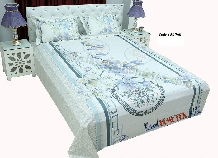 Bed Sheet Combo set-1 pcs bed sheet size – 7.50 Feet X 8.50 Feet + 2 Pcs Pillow cover size 20 inch X 20 Inch. Code GS-798