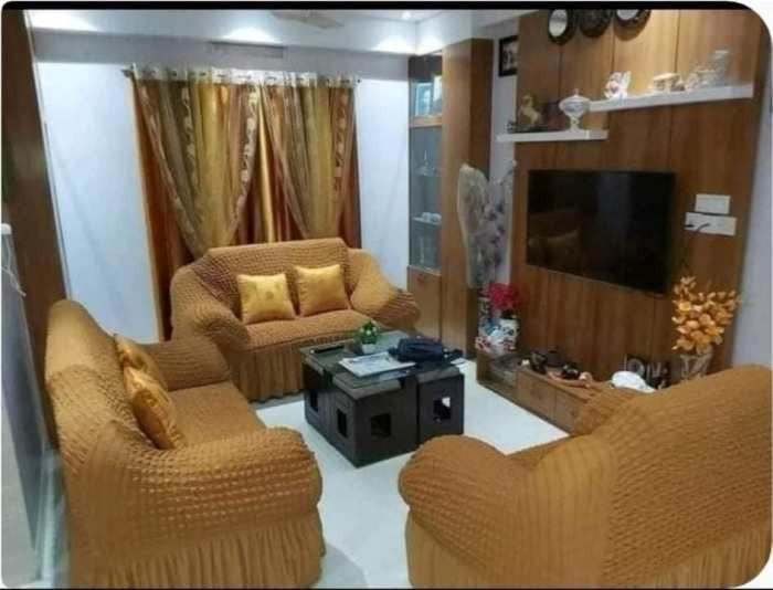 3 Pcs Sofa Cover Combo Set  + 3Pcs Cushion Cover + 1 Pcs T-Table Cover  Size 18 inch 36 inch or Round Table Size 36 inch 36 inch Code-02