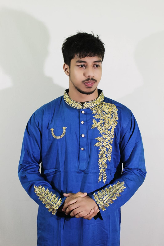 Panjabi- Fine cotton with embroidery. Code-AH