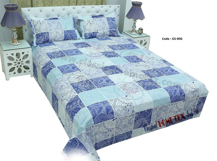 Bed Sheet Combo set-1 pcs bed sheet size – 7.50 Feet X 8.50 Feet + 2 Pcs Pillow cover size 20 inch X 20 Inch. Code GS-906