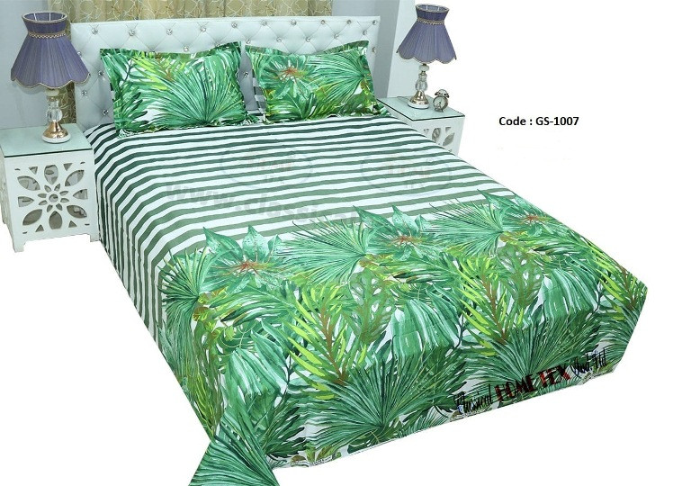 Bed Sheet Combo set-1 pcs bed sheet size – 7.50 Feet X 8.50 Feet + 2 Pcs Pillow cover size 20 inch X 20 Inch. Code GS-1007