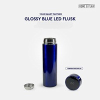 Glossy Blue LED Thermos