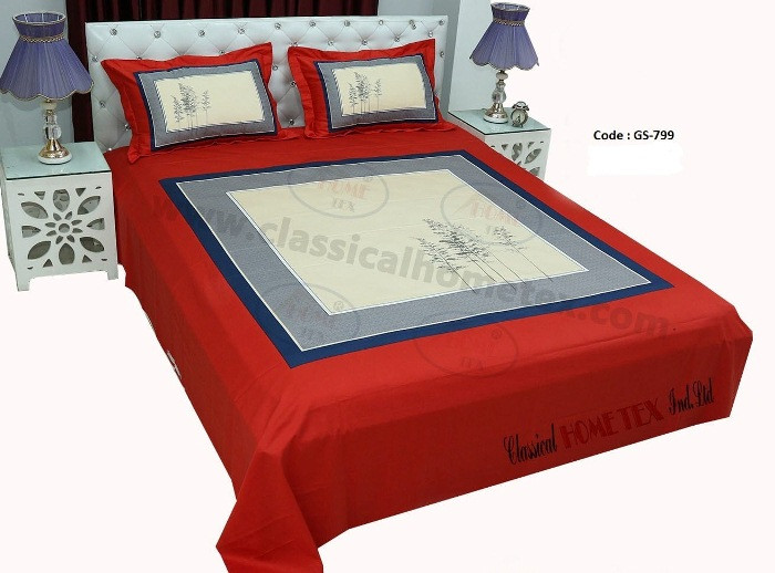 Bed Sheet Combo set-1 pcs bed sheet size – 7.50 Feet X 8.50 Feet + 2 Pcs Pillow cover size 20 inch X 20 Inch. Code GS-799