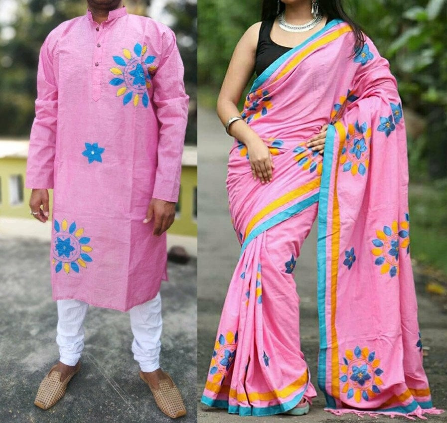 Couple Saree Half Silk with Panjabi (3)