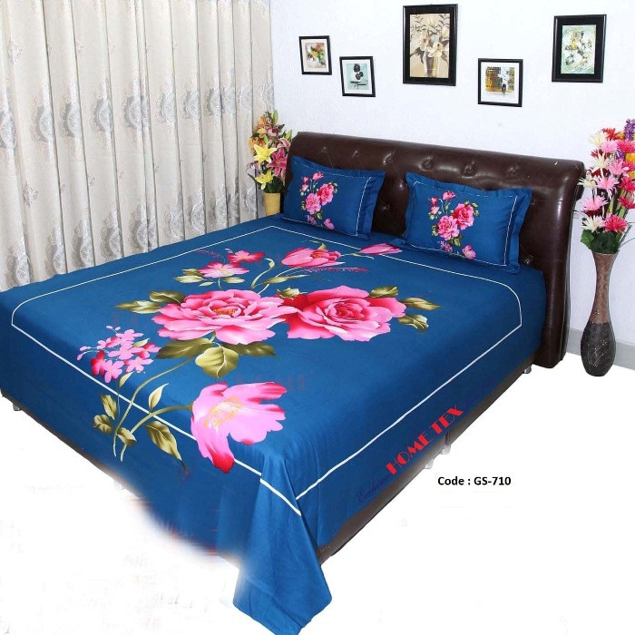 Bed Sheet Combo set-1 pcs bed sheet size – 7.50 Feet X 8.50 Feet + 2 Pcs Pillow cover size 20 inch X 20 Inch. Code GS-710
