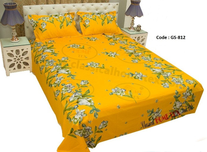 Bed Sheet Combo set-1 pcs bed sheet size – 7.50 Feet X 8.50 Feet + 2 Pcs Pillow cover size 20 inch X 20 Inch. Code GS-812