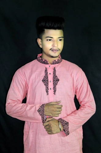 Panjabi- Fine cotton with embroidery. Code-AI