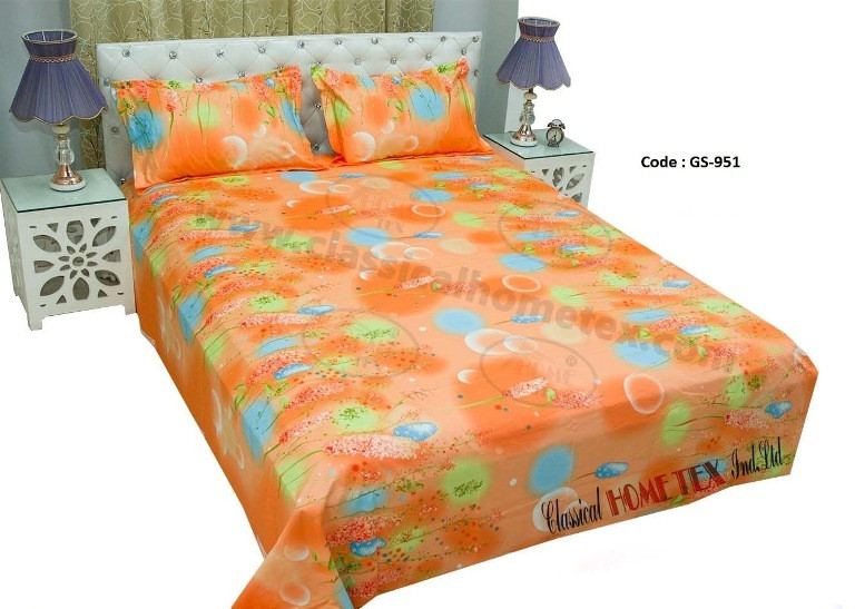 Bed Sheet Combo set-1 pcs bed sheet size – 7.50 Feet X 8.50 Feet + 2 Pcs Pillow cover size 20 inch X 20 Inch. Code GS-951