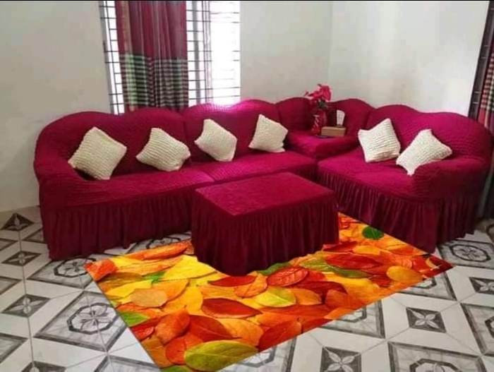5 Pcs Sofa Cover Combo Set + 5Pcs Cushion Cover + 1 Pcs T-Table Cover Size 18 inch 36 inch or Round Table Size 36 inch 36 inch Code-01