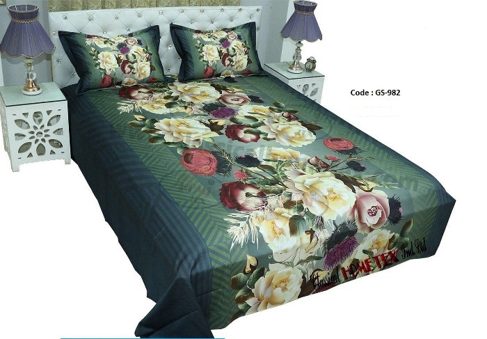 Bed Sheet Combo set-1 pcs bed sheet size – 7.50 Feet X 8.50 Feet + 2 Pcs Pillow cover size 20 inch X 20 Inch. Code GS-982