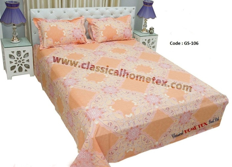 Bed Sheet Combo set-1 pcs bed sheet size – 7.50 Feet X 8.50 Feet + 2 Pcs Pillow cover size 20 inch X 20 Inch. Code GS-106