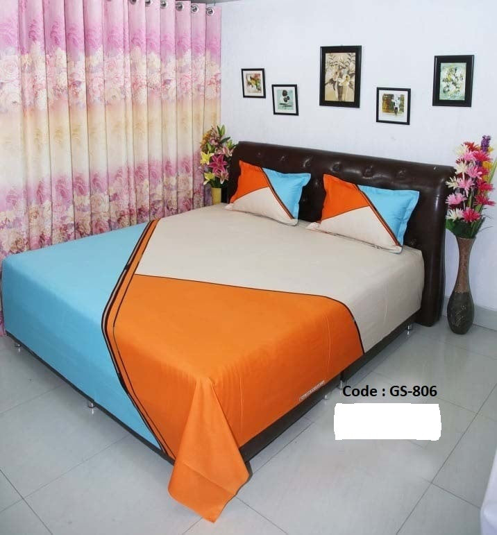 Bed Sheet Combo set-1 pcs bed sheet size – 7.50 Feet X 8.50 Feet + 2 Pcs Pillow cover size 20 inch X 20 Inch. Code GS-806