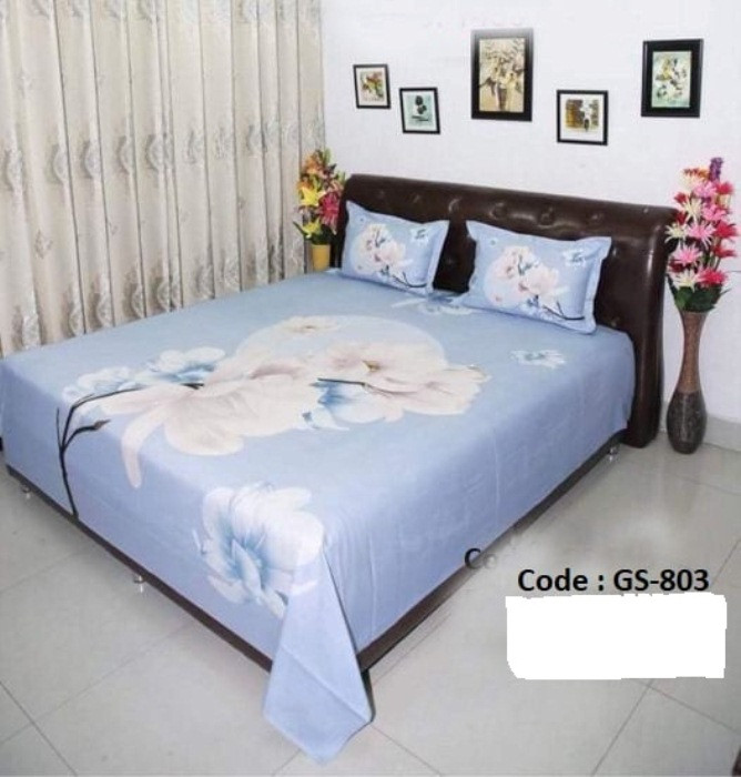 Bed Sheet Combo set-1 pcs bed sheet size – 7.50 Feet X 8.50 Feet + 2 Pcs Pillow cover size 20 inch X 20 Inch. Code GS-803