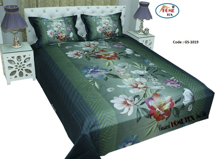 Bed Sheet Combo set-1 pcs bed sheet size – 7.50 Feet X 8.50 Feet + 2 Pcs Pillow cover size 20 inch X 20 Inch. Code GS-1019