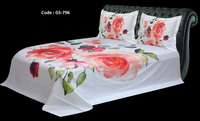 Bed Sheet Combo set-1 pcs bed sheet size – 7.50 Feet X 8.50 Feet + 2 Pcs Pillow cover size 20 inch X 20 Inch. Code GS-796