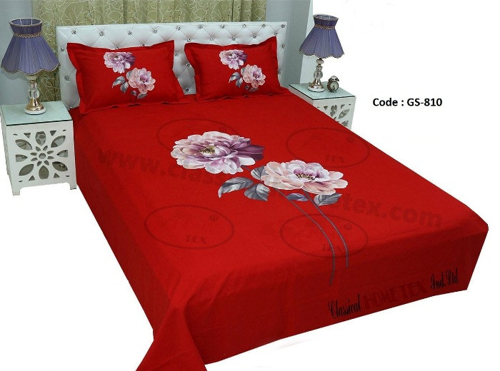 Bed Sheet Combo set-1 pcs bed sheet size – 7.50 Feet X 8.50 Feet + 2 Pcs Pillow cover size 20 inch X 20 Inch. Code GS-810
