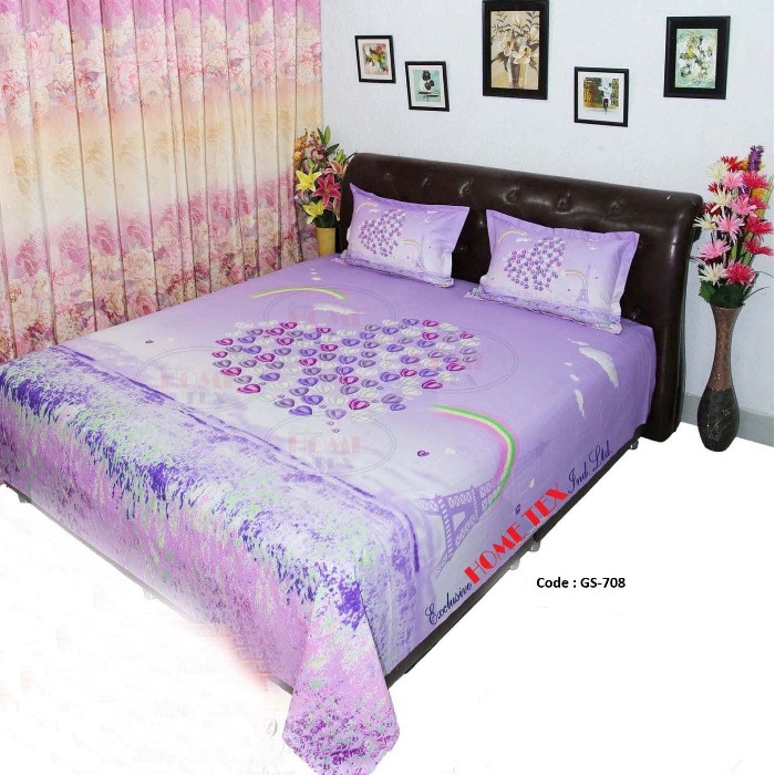 Bed Sheet Combo set-1 pcs bed sheet size – 7.50 Feet X 8.50 Feet + 2 Pcs Pillow cover size 20 inch X 20 Inch. Code GS-708