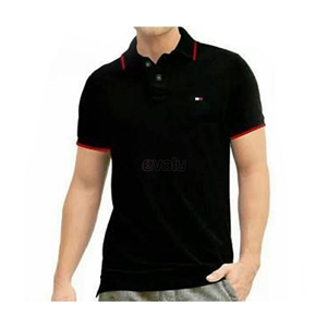 Cotton Short Sleeve Polo for Men - Black