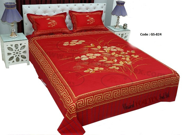 Bed Sheet Combo set-1 pcs bed sheet size – 7.50 Feet X 8.50 Feet + 2 Pcs Pillow cover size 20 inch X 20 Inch. Code GS-824