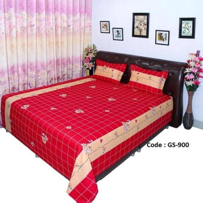 Bed Sheet Combo set-1 pcs bed sheet size – 7.50 Feet X 8.50 Feet + 2 Pcs Pillow cover size 20 inch X 20 Inch. Code GS-900