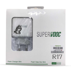 Oppo R17 Super VOOC Flash Charger with Type C Data Cable - White