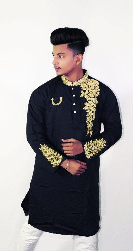 Panjabi- Fine cotton with embroidery. Code-AE