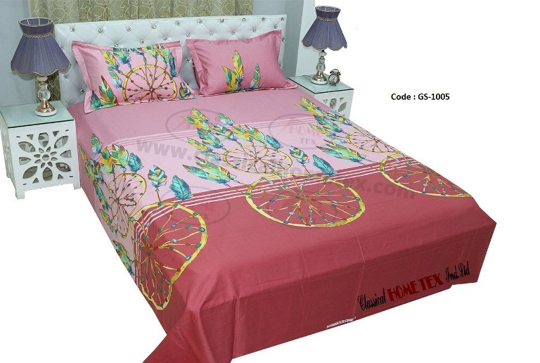Bed Sheet Combo set-1 pcs bed sheet size – 7.50 Feet X 8.50 Feet + 2 Pcs Pillow cover size 20 inch X 20 Inch. Code GS-1005