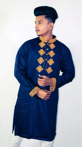 Panjabi- Fine cotton with embroidery. Code-AK