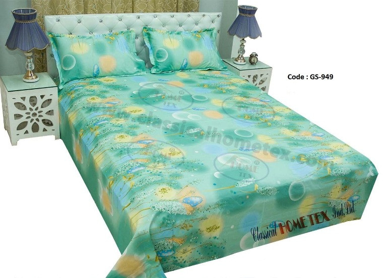 Bed Sheet Combo set-1 pcs bed sheet size – 7.50 Feet X 8.50 Feet + 2 Pcs Pillow cover size 20 inch X 20 Inch. Code GS-949