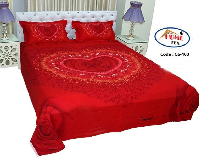 Bed Sheet Combo set-1 pcs bed sheet size – 7.50 Feet X 8.50 Feet + 2 Pcs Pillow cover size 20 inch X 20 Inch. Code GS-400