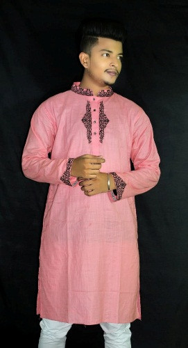 Panjabi- Fine cotton with embroidery. Code-AD