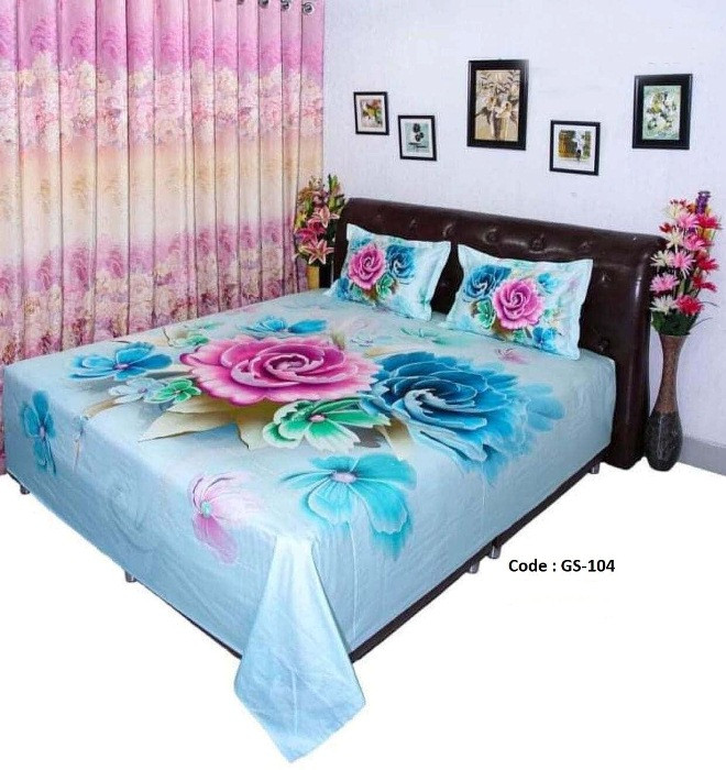 Bed Sheet Combo set-1 pcs bed sheet size – 7.50 Feet X 8.50 Feet + 2 Pcs Pillow cover size 20 inch X 20 Inch. Code GS-104