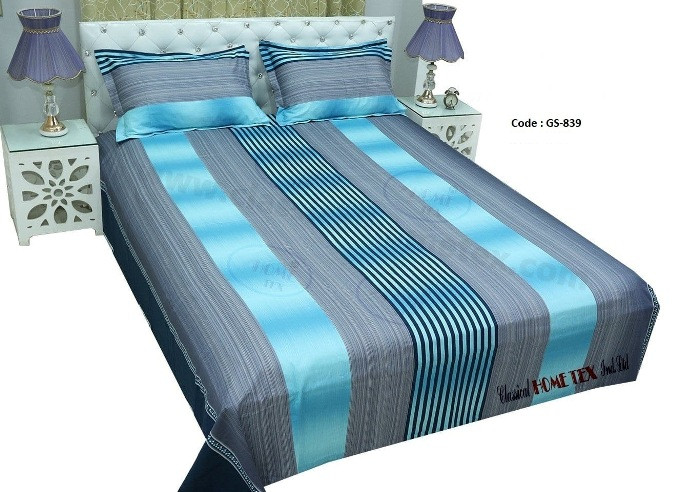 Bed Sheet Combo set-1 pcs bed sheet size – 7.50 Feet X 8.50 Feet + 2 Pcs Pillow cover size 20 inch X 20 Inch. Code GS-839